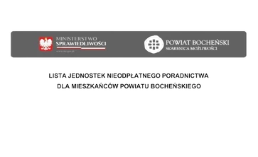 LOGO MINISTERSTWA SPARWIEDLIWOŚCI I POWIATU BOCHEŃSKIEGO